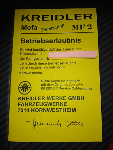 Betriebserlaubnis für