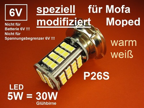 Led p26s für mofa moped - 6v,